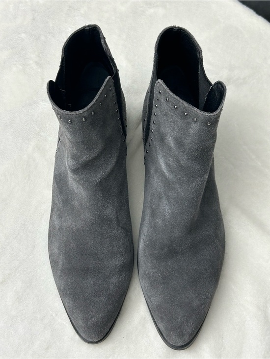 Donald J. Pliner Shoes - Donald J. Pliner Charcoal Grey Suede Pointed Ankle Booties Stud Accents Size 10